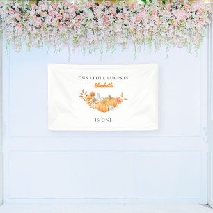 Banderoles Notre Petit Citrouille 1er Anniversaire Floral Aqu
