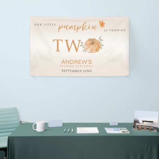 Banderoles Notre Petit Citrouille Automne Deuxième Automne 2e (Salon professionnel)