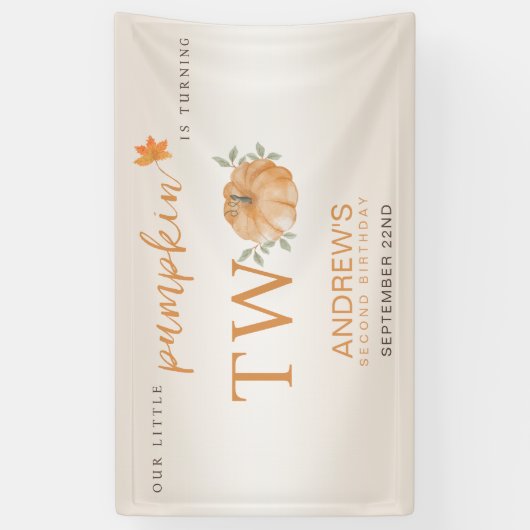 Banderoles Notre Petit Citrouille Automne Deuxième Automne 2e (Vertical)