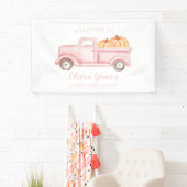 Banderoles Notre petit Citrouille premier anniversaire camion (En situation)