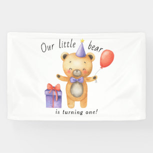 Banderoles Notre petit ours fête son premier anniversaire