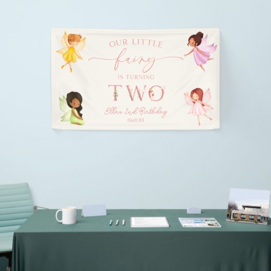 Banderoles Notre Petite Fée Enchantée 2e fête d'anniversaire (Salon professionnel)