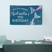 Banderoles Notre petite Parties scintillant de sirène Anniver (Salon professionnel)