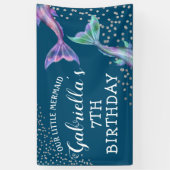 Banderoles Notre petite Parties scintillant de sirène Anniver (Vertical)