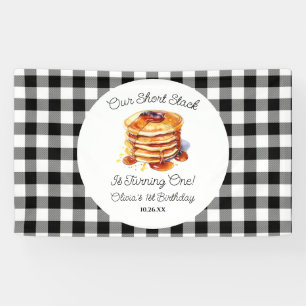 Banderoles Notre petite pile de pancakes petit déjeuner fête 