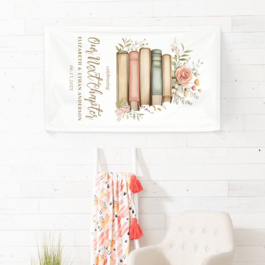 Banderoles Notre prochain chapitre Storybook Baby shower Part (En situation)