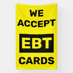 Banderoles Nous acceptons les cartes EBT Panneau de magasin d