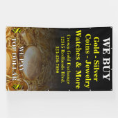 Banderoles Nous achetons de l'or Bijoux Pièces Mur latéral  (Horizontal)