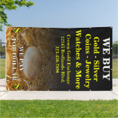 Banderoles Nous achetons de l'or Bijoux Pièces Mur latéral  (Dehors)