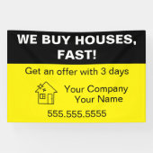 Banderoles Nous Achetons Maisons, Modèle immobilier (Horizontal)