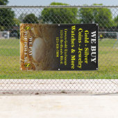 Banderoles Nous Achetons Or Pièces Argent Bijoux côté mur (En situation)