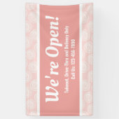 Banderoles Nous sommes Open Business Pink Swirls (Vertical)