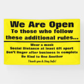 Banderoles Nous sommes Open Sign avec des règles supplémentai (Horizontal)