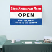 Banderoles Nous sommes Open Sign, Business Name, Heures Custo (Salon professionnel)