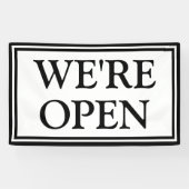 Banderoles Nous sommes Open Simple Black and White Business (Horizontal)