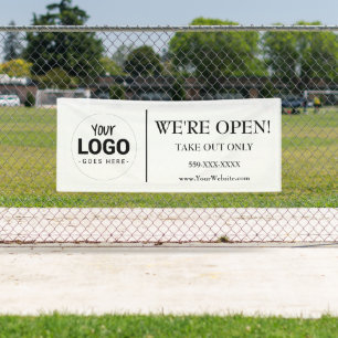 BANDEROLES NOUS SOMMES OUVERTS AFFAIRES PRENDRE SEULEMENT LOG