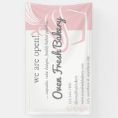 Banderoles Nous sommes ouverts Boulangerie de Cupcake Rose En (Vertical)