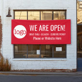 Banderoles Nous sommes ouverts pour les commandes de ramassag