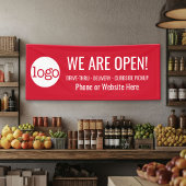 Banderoles Nous sommes ouverts pour les commandes de ramassag