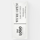 Banderoles NOUS SOMMES OUVERTS RESTAURANT LOGO POUR EMporter (Vertical)