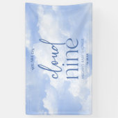 Banderoles Nous Sommes Sur Cloud Neuf Baby shower Bleu (Vertical)