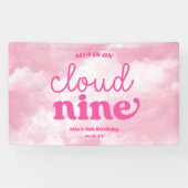 Banderoles Nous Sommes Sur Cloud Neuf Rose 9e Fête Anniversai (Horizontal)
