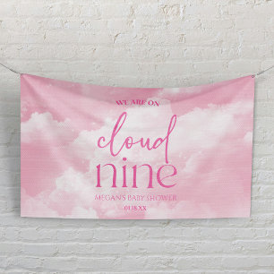 Banderoles Nous sommes sur un nuage rose pour Baby Shower