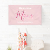 Banderoles Nous t'aimons Maman Pink Minimalist (En situation)
