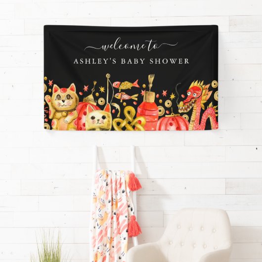 Banderoles Nouvel an Chinois | Bienvenue au chat Dragon & Luc (En situation)