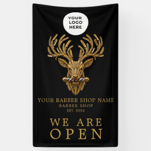Banderoles Nouvelle boutique de barbier Nous sommes ouverts B