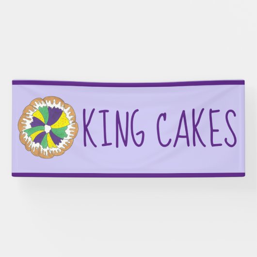 Banderoles Nouvelle-Orléans Mardi Gras King Cakes (Horizontal)