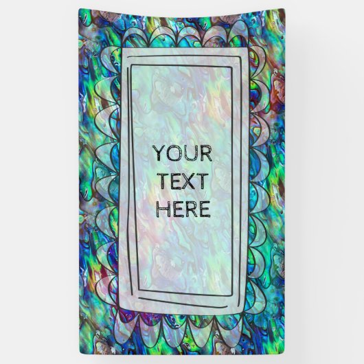 Banderoles Nouvelle-Zélande Abalone Paua Shell Motif 1 (Vertical)