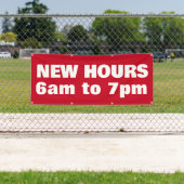 Banderoles Nouvelles heures d'affaires Gras rouge extérieur (En situation)