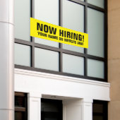Banderoles Now Hiring large outdoor banner for employment (Bâtiment extérieur)