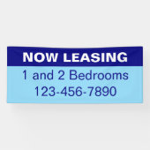 Banderoles Now Leasing Dark & Light Blue Apartments for Rent (Horizontal)