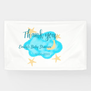Banderoles Nuages étoilés de lune aquarelle baby shower ajout