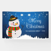 Banderoles Nuit de neige mignonne Snowman (Horizontal)