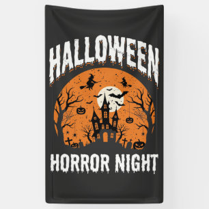 Banderoles Nuit d'Horreur Halloween Château Hanté Vintage