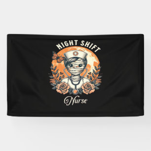 Banderoles Nuit Shift Nurse maman Halloween Healthcare Flora