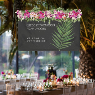 Banderoles Nuit tropicale Moderne Minimaliste Mariage Accueil