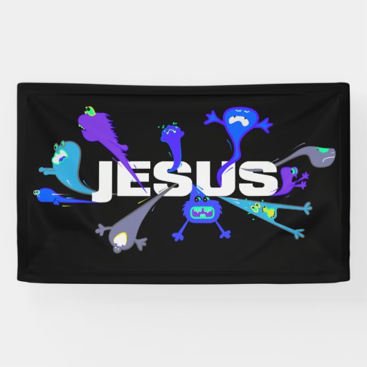 Banderoles Nuits de Jésus effrayantes (Horizontal)