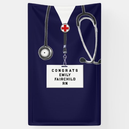 Banderoles Nurse Graduation Party Congrats Banner (Vertical)