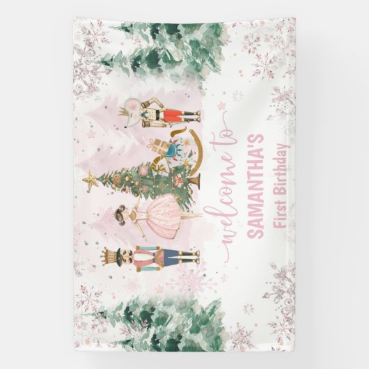 Banderoles Nutcracker Anniversaire Sugar Plum Party (Verticale)