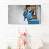 Banderoles Nuthatch à poitrine blanche en neige - Photo origi (En situation)