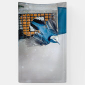 Banderoles Nuthatch à poitrine blanche en neige - Photo origi (Vertical)