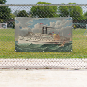 Banderoles NY Voyage Grand Paddlewheel Bateau à vapeur Le Pèl
