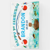 Banderoles O-fish-ally pêche thème 1er anniversaire fond (Vertical)