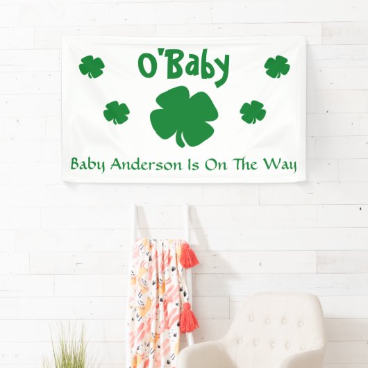 Banderoles O'Baby St Patrick's Day Baby shower (En situation)