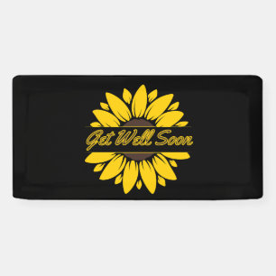 Banderoles Obtenez bien Bientôt Sunflower 2x1 Vinyl Banner