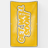 Banderoles Obtenez bientôt jaune bon (Vertical)
